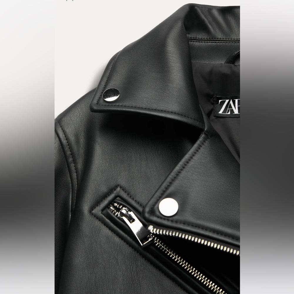 Zara Faux Leather Biker Jacket - image 4